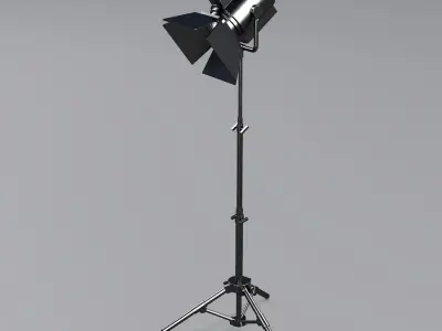 spotlight studio light on tripod 3D model