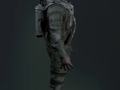 Post Apocalypse Astronaut ANIMATED Low-poly 3D model