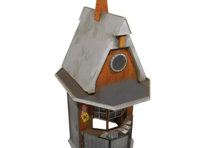 German 1940s Ticket Booth Low-poly 3D model
