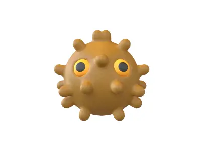 Virus Character v1 012 Low-poly 3D model