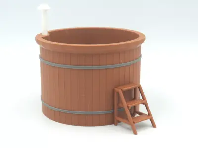 miniature Wooden outdoor hot tub multi-color print  3D print model