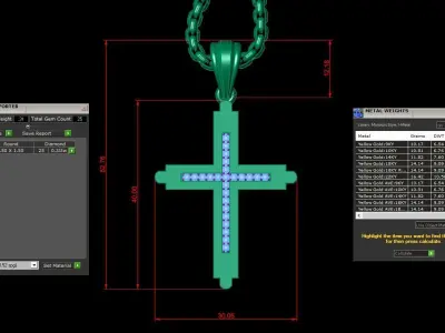 Cross Light Gold 3CP096 3DM STL 3D model