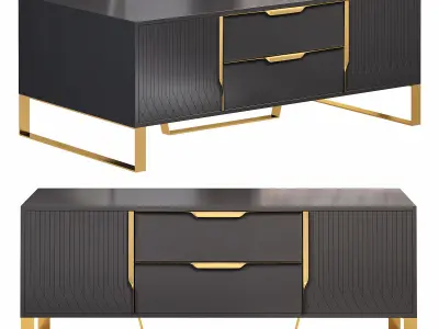  black coffee table by homary   3D model