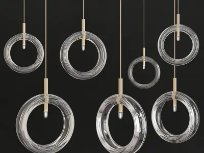 Chandelier collection low poly 3d model Low-poly 3D model