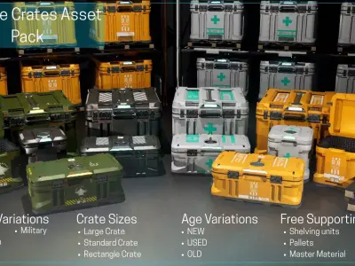 Storage Crate Asset Pack Low-poly 3D model