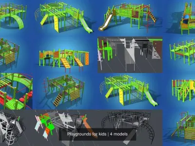 Playgrounds for kids 3D Model Pack