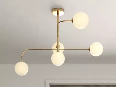 Aaliyah 5 - Light 80cm Semi Flush Mount 3D model