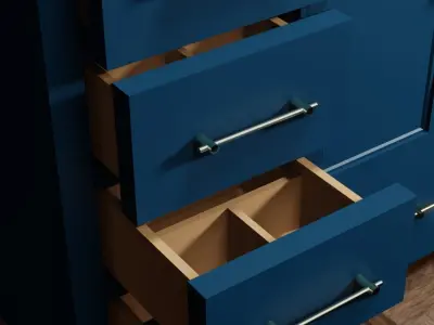 Kendall Blue Bathroom Vanity 48 Inch 3D model