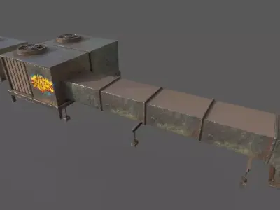 Roof Unit Low-poly 3D model