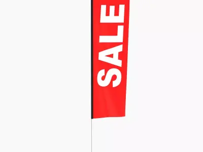 Flag Banner 06 3D model