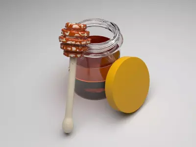 Honey With Honeycomb 3D model