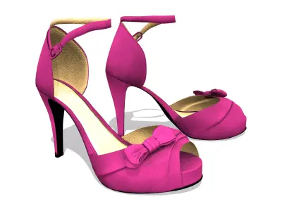 Bridal Shoes Low-poly 3D model