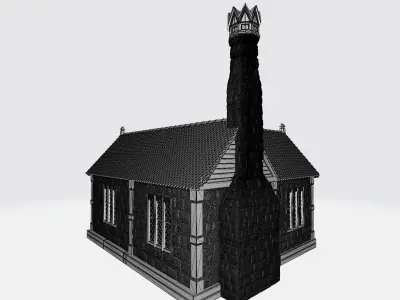 House with a stove 3D print model