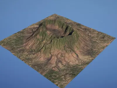 Landscape Environment Volcano Snow 10 Low-poly 3D model