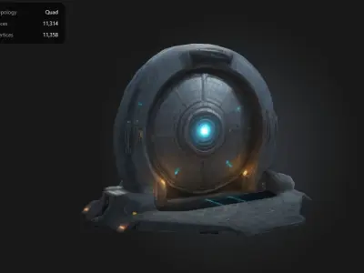 sets of Giant Sci-Fi Door Free 3D model