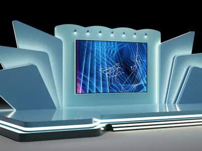 Entertainment Concert or Corporate Event Stage  with Lights 3D model