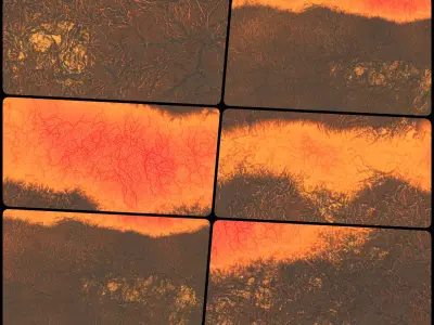 16k Infinite lava river Seamless height map and 3D terrain Low-poly 3D model