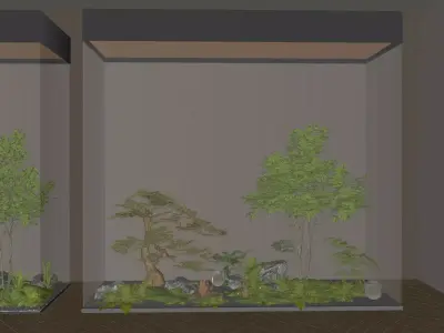 Indoor landscape installation 3D model