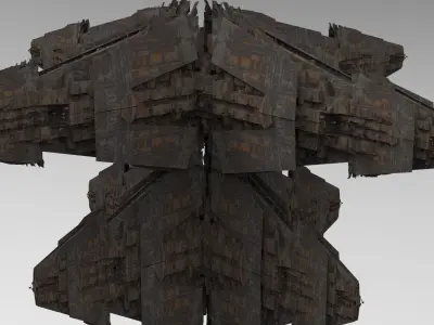 Sci-Fi City dystopia Mega city colony Pyramid Ship  3D model