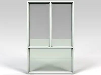 Window door with glass panels 3D model
