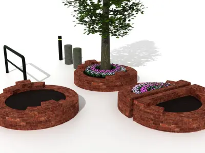 Sidewalk Sets Low-poly 3D model