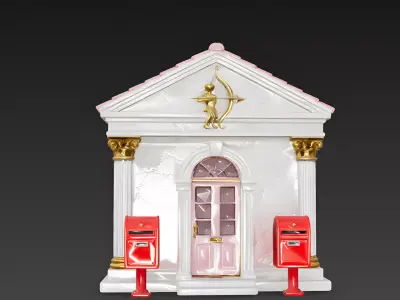 Cupids Courier Marble Post Office 3D Model Low-poly 3D model