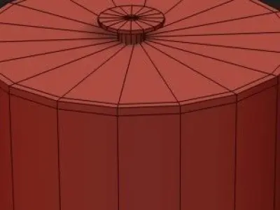 Adesso floor lamp with brass base and shade 3D model