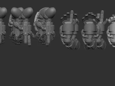 Marine Power Fist with weapons  3D print model