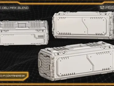 SCI-FI Props Collection CONTAINERS 3D model