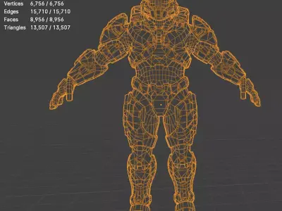 sci fi soldier low poly Low-poly 3D model