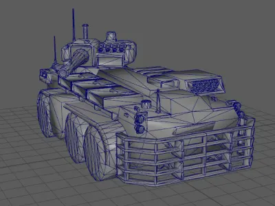 Next generation armored tank Low-poly 3D model