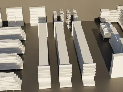 pack Furniture for monsters  exhibition etc  3D model