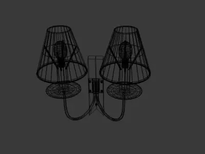 Double Cottage Wall Light Low-poly 3D model