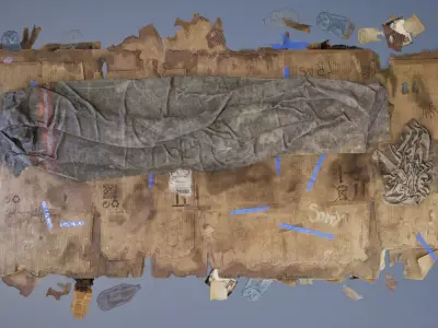 Bed cardboard box Low-poly 3D model