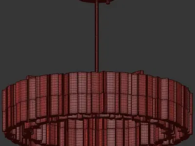 Lauren modern chandelier in gold and clear glass 3D model