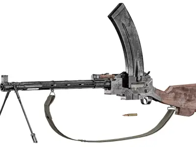 Madsen M22  Machine Gun Low-poly 3D model