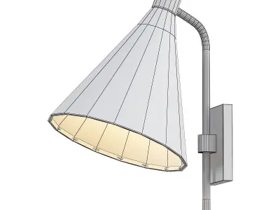 PHONO gold and wall sconce with shade 3D model