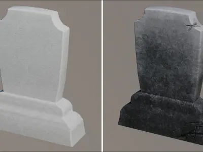 Dirty Old Tombstone Gravestone cemetery RIP Low-poly 3D model