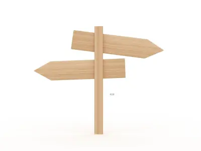 Wooden Signboard  3D model