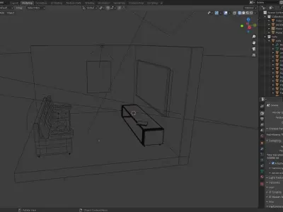 Living Room Low Poly Low-poly 3D model