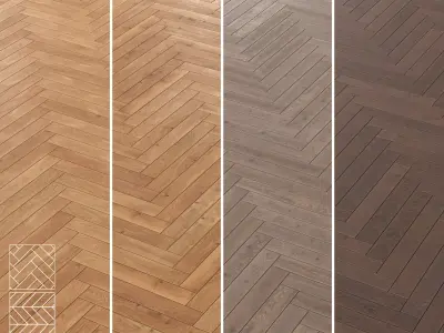 Boen Parquet Wood Floor Collection - 5 Layouts and 4 Colors- 4K  3D model