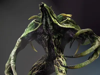 Snake Monster Low-poly 3D model