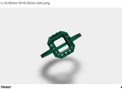  Women Ring With An Asscher Cut Center Stone  3D print model