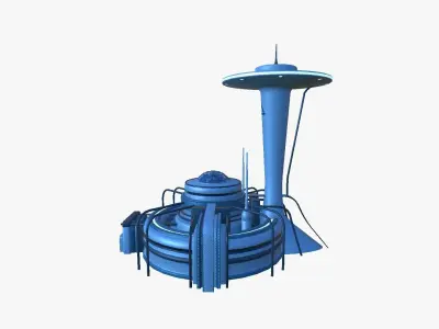 SciFi Facility D03 Blue - Sci Fi Exterior Design Low-poly 3D model