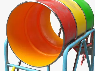 Playground barrel slide 02 3D model