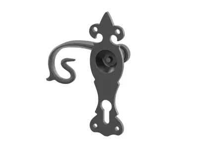 Fleur De Lys Door Handle Low-poly 3D model