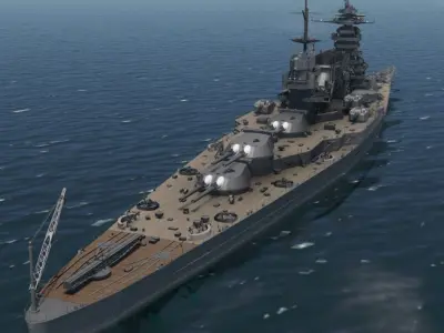 JAPANESE BATTLESHIP AKAGI 3D MODEL 3D model