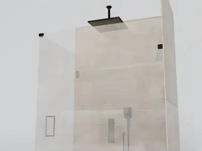 Shower corner with glass door 3D model purchase