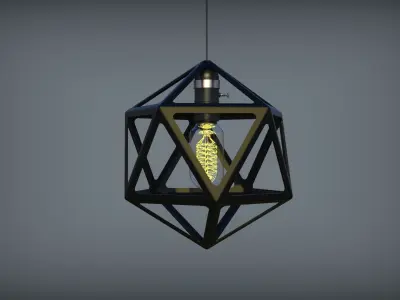 Icosahedron Lamp D250 mm 3D print model