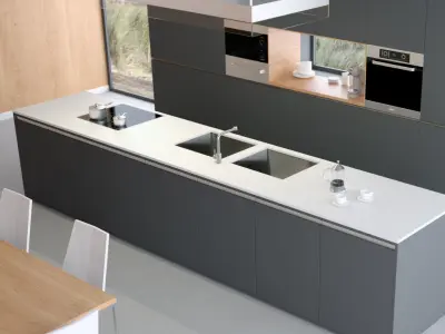 Redshift - C4D Scene files - Modern Kitchen Scene 3D model 3D model